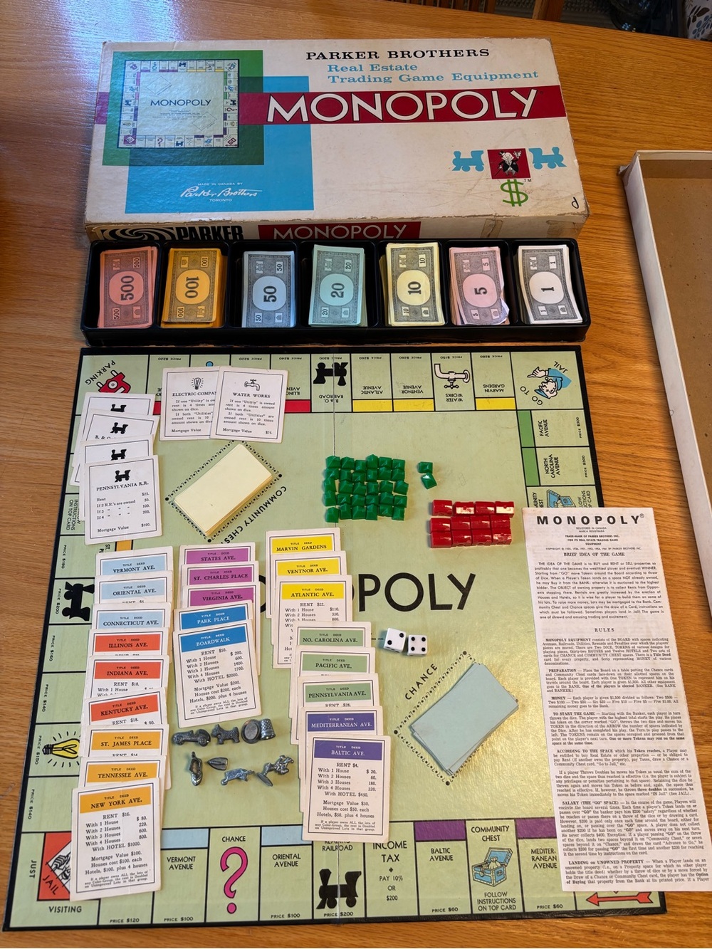 Monopoly Classic Board Game - 1961, complete
